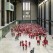 SantaCon Pub Crawlers at Tate Modern setting up a Flash Mob